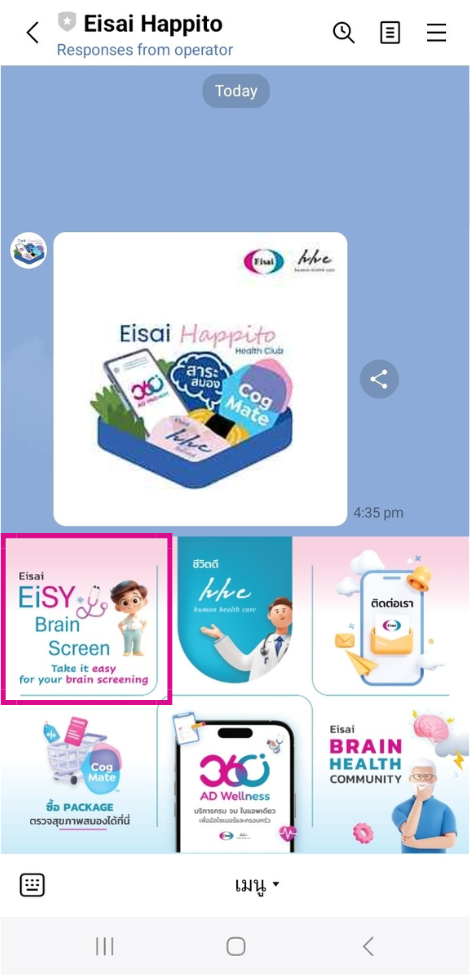 คลิก Eisai Eisy Brain Screen